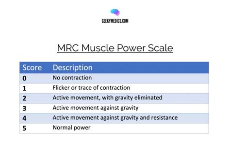 Muscle Power Assessment (MRC Scale) | Geeky Medics