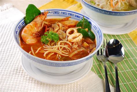 Tom yam noodles stock image. Image of fish, spicy, thomyam - 6504003