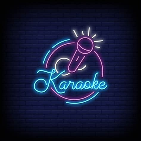 Premium Vector | Karaoke neon signs style