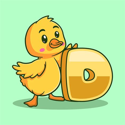 Alphabet letter d for duck cartoon vector icon illustration 35195208 ...