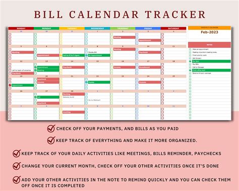 Bill Tracker Spreadsheet Google Sheets Bill Calendar Monthly - Etsy