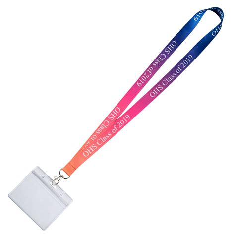 Pre Designed Multi Color Lanyard With Horizontal Badge Holder | Wrist ...