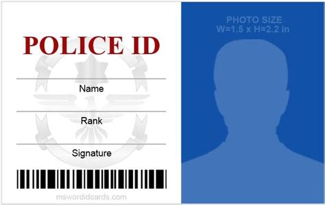 Police ID Card Templates for MS Word | Download Edit & Print