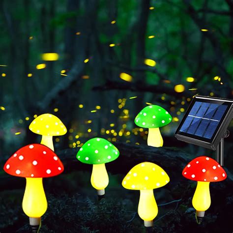 Buy Solar String Lights Outdoor Fairy Light with 6 Mushroom Toadstool - Buddew Solar Mushroom ...