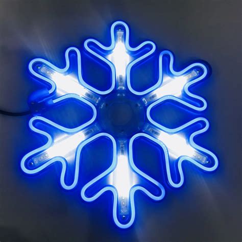 New 2019 Christmas Twinking Blue Snowflake Light Led Meteor Neon Snowflake Shower Light Wall ...