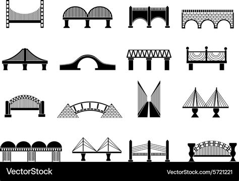 Bridge icons set Royalty Free Vector Image - VectorStock