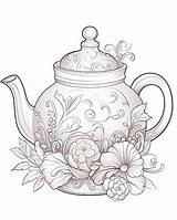 Teapot Coloring Pages For Kids  Premium AI Generated Image sketch template