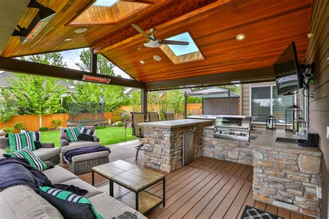 Outdoor Kitchen, Heaters, TV's and more! | Patio remodel, Outdoor covered patio, Outdoor ...