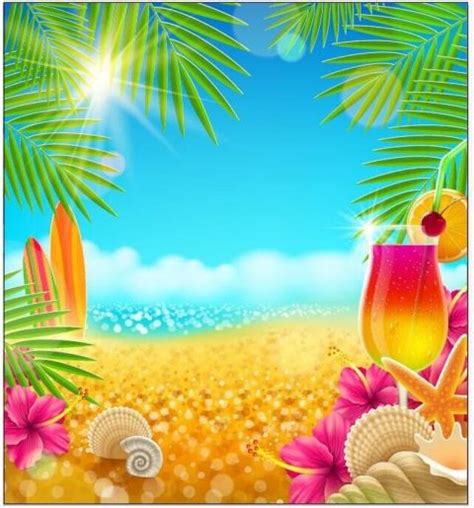 Summer Party Photography Backdrop Tropical Beach Backdrops For Photo ...