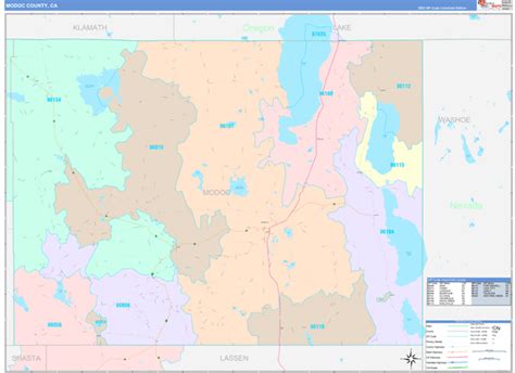 Modoc County, CA Wall Map Color Cast Style by MarketMAPS - MapSales