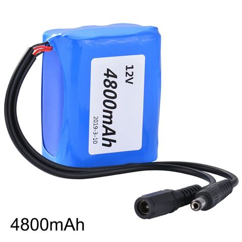 DC 12V 4800mAh Backup Power Portable Rechargeable Li-ion Battery Pack ...