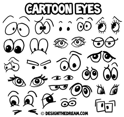 How to draw your own cartoon characters – Free resources! | Ojos de dibujos animados, Rostros de ...