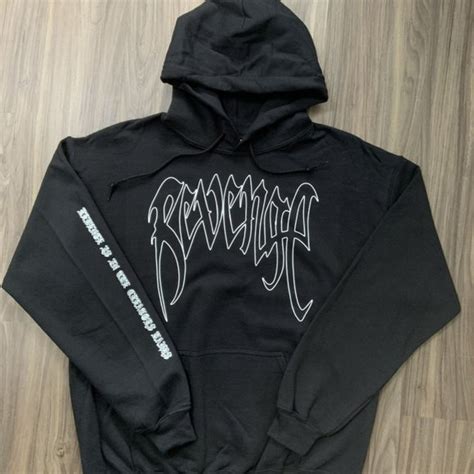 Shirts | Xxxtentacion Revenge Hoodie Black White Outline | Poshmark