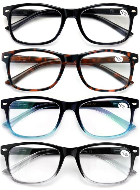 4 Pair Reading Glasses Blue Light Blocking, Filter UV Ray/Glare ...