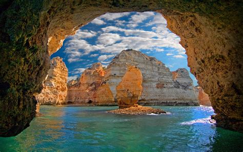 nature, Landscape, Cave, Sea, Island, Clouds, Portugal, Erosion, Water ...