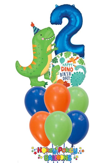 Happy Dino Birthday Balloon Bouquet | Hokey Pokey Balloons | Dinosaur ...