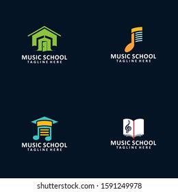 Music School Logo Design Vector Stock Vector (Royalty Free) 1591249978 ...