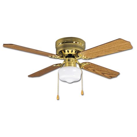 Litex Celeste 42-in Polished Brass Flush Mount Indoor Ceiling Fan with Light Kit (4-Blade) at ...