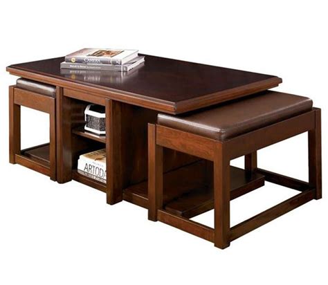 Coffee Table with Stools and Storage | Coffee table with seating, Coffee table with chairs ...