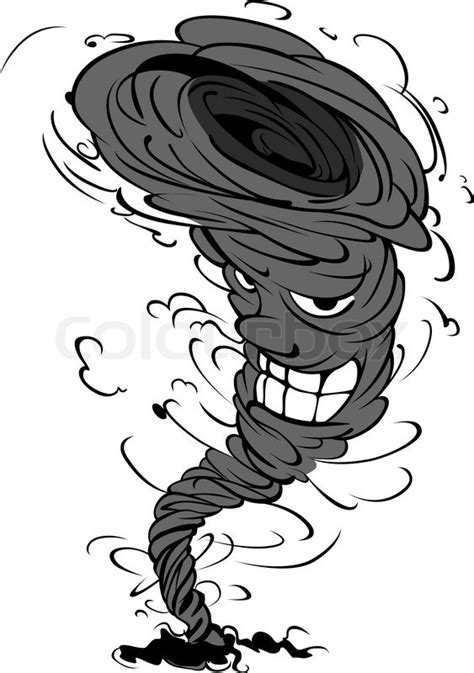 Smiling tornado in cartoon style for weather design | Stock Vector | Colourbox