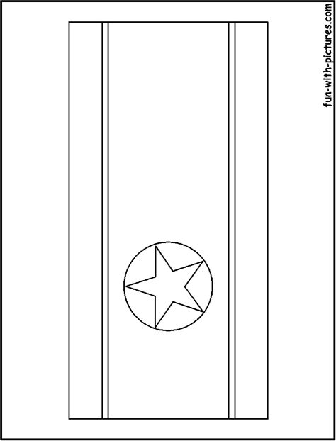 North Korea Flag Coloring Page