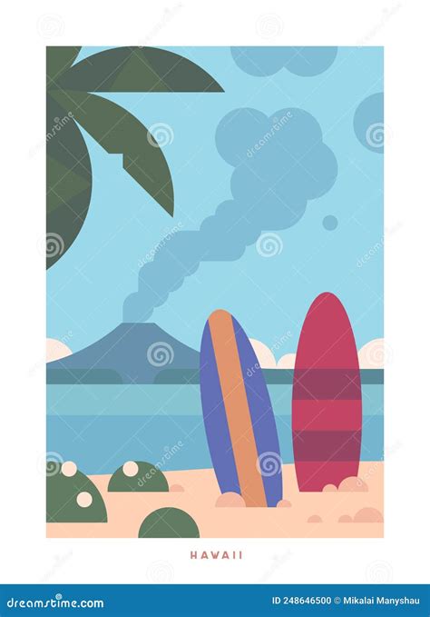 Travel vector poster. USA. stock vector. Illustration of ocean - 248646500