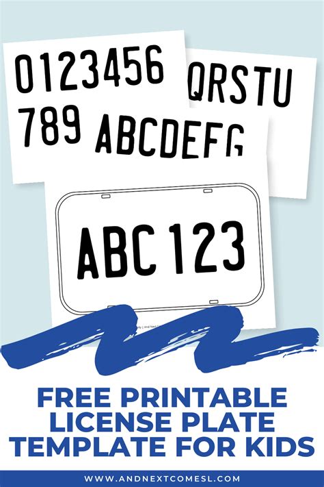 Free Printable License Plate Template for Kids | And Next Comes L ...