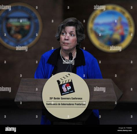 U.S. Governor Janet Napolitano from Arizona speaks during closing ceremonies of the 26th Border ...