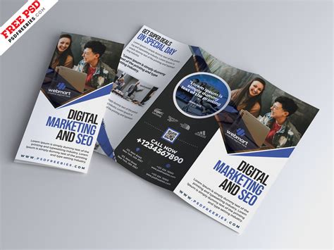 Business Tri-Fold Brochure Design PSD | PSDFreebies.com