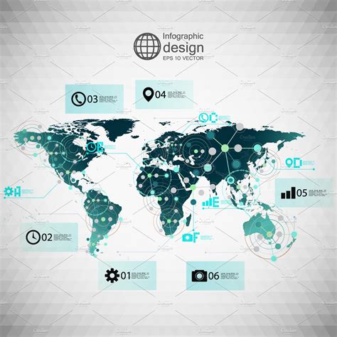 World map Infographic | Decorative Illustrations ~ Creative Market