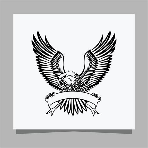 vector black eagle on white paper is perfect for logos, illustrations ...