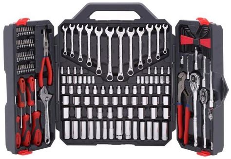 Mechanics Tool 170-Piece Set with Hard Sided Carrying Case Chrome Plated #tools | Mechanics tool ...