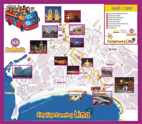 Lima tourist map - Tourist map of Lima peru (Peru)