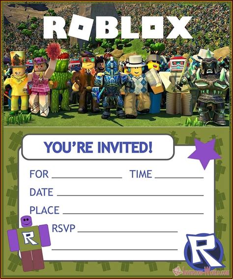 Roblox Birthday Party Invitation Template Free - Invitations : Resume ...