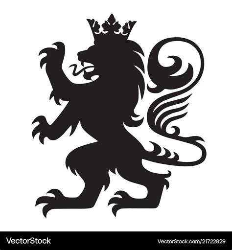 Heraldry lion king with crown logo mascot Vector Image