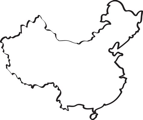 Doodle freehand outline sketch of China map. 10330614 PNG