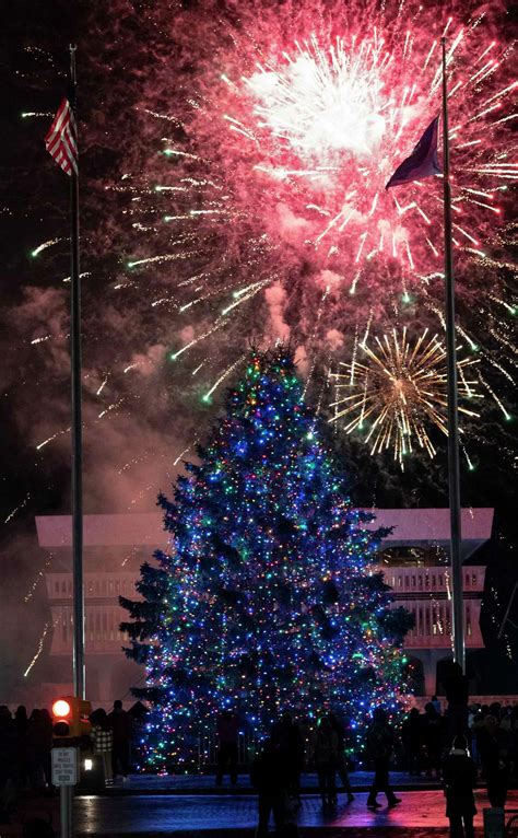 Governor Hochul lights the New York State Christmas tree in Albany.