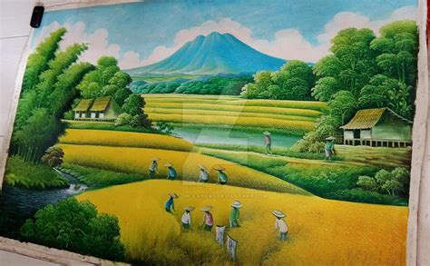 Rice Field Painting at PaintingValley.com | Explore collection of Rice ...