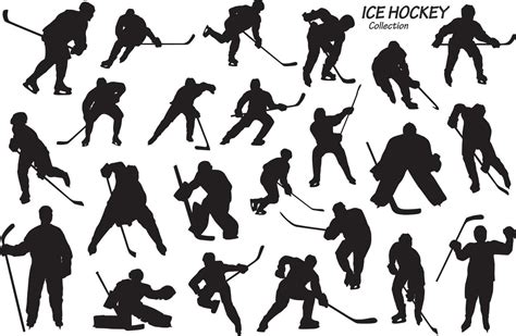 ice hockey silhouette set 11816441 Vector Art at Vecteezy