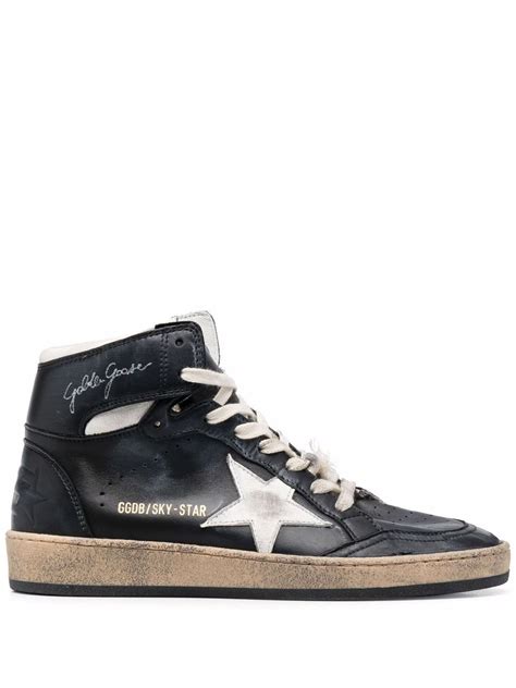 Golden Goose logo-print high-top Suede Sneakers - Farfetch