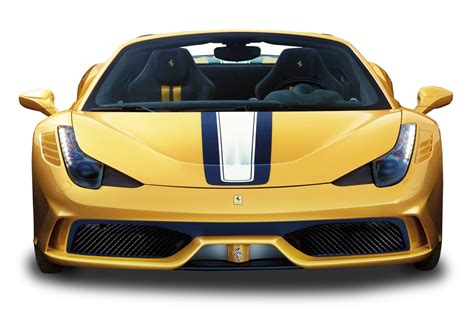 Yellow Ferrari Front View Car PNG Image - PurePNG | Free transparent CC0 PNG Image Library