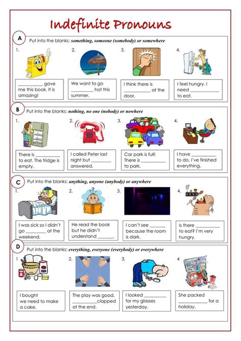 Live Worksheet Indefinite Pronouns