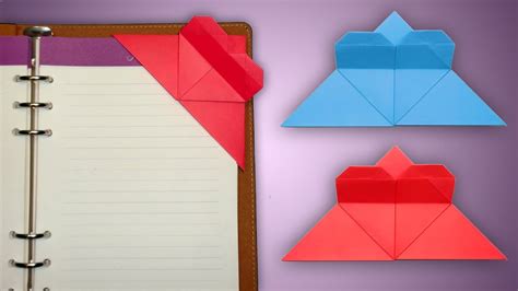 Paper Heart Bookmark DIY Easy - How to Make Origami Heart Corner ...