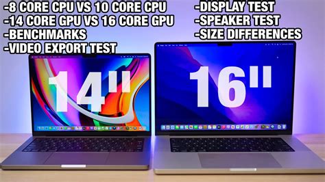 M1 Pro MacBook Pro Base Model 14" vs 16" Benchmarking, Display Test, Speaker Test & More! - YouTube