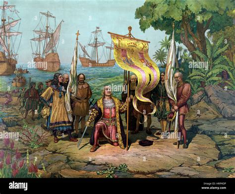 Christopher Columbus Landing in New World, 1492 Stock Photo - Alamy