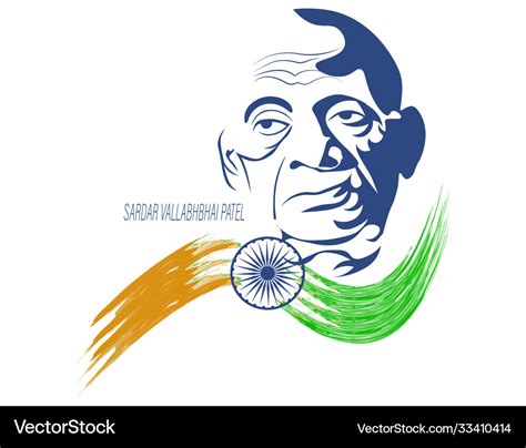 Sardar vallabhbhai patel iron man india Royalty Free Vector