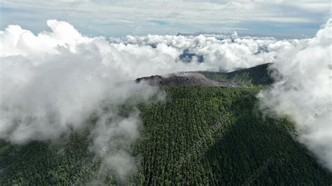 Aerial view of Halmahera volcano, North Maluku, Indonesia - Stock Video Clip - K012/9438 ...