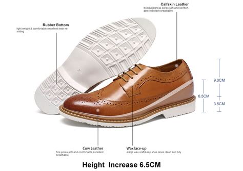 Height Increasing Shoes Men Bullock Lifting Shoes Make You Taller 6.5CM/2.56 Inch Casual ...