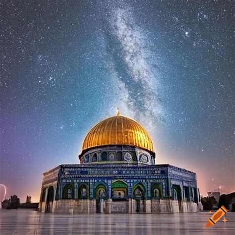 Night sky above al-aqsa mosque on Craiyon