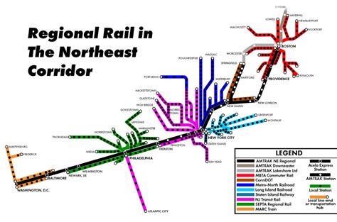 Northeast Corridor Commuter Rail map : MapPorn